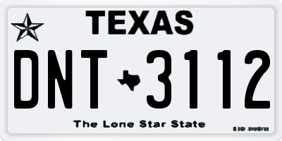 TX license plate DNT3112
