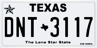 TX license plate DNT3117