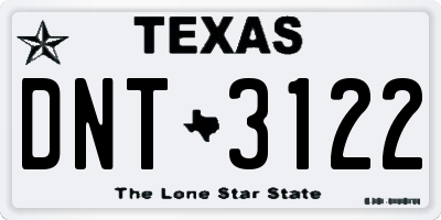 TX license plate DNT3122