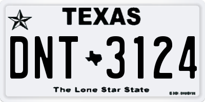 TX license plate DNT3124