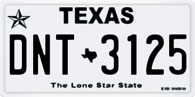 TX license plate DNT3125