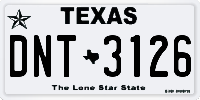 TX license plate DNT3126