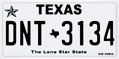TX license plate DNT3134