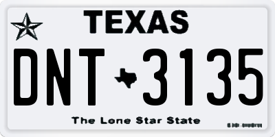 TX license plate DNT3135