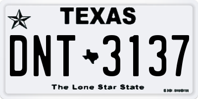 TX license plate DNT3137