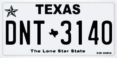 TX license plate DNT3140