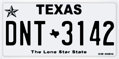 TX license plate DNT3142