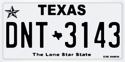 TX license plate DNT3143