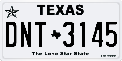 TX license plate DNT3145