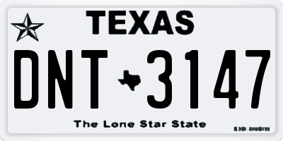 TX license plate DNT3147
