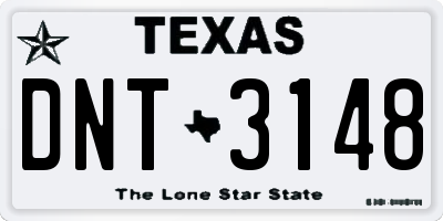 TX license plate DNT3148