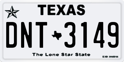 TX license plate DNT3149
