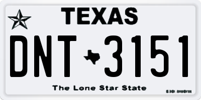 TX license plate DNT3151