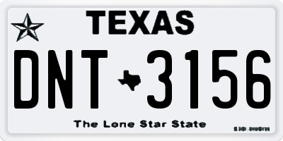 TX license plate DNT3156