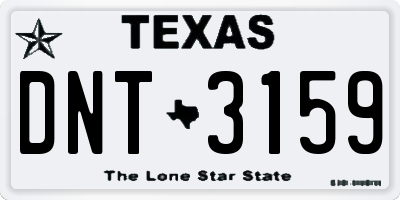 TX license plate DNT3159
