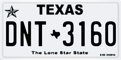TX license plate DNT3160