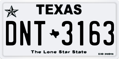 TX license plate DNT3163