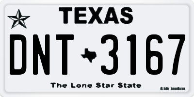 TX license plate DNT3167