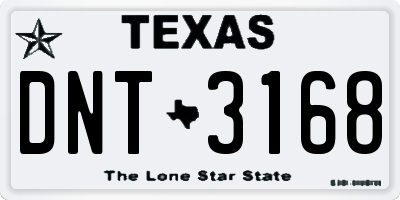 TX license plate DNT3168