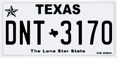 TX license plate DNT3170