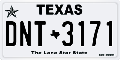TX license plate DNT3171