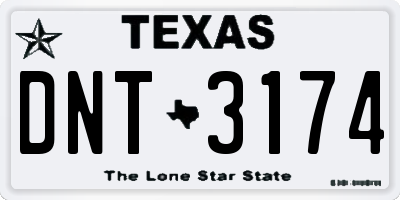 TX license plate DNT3174