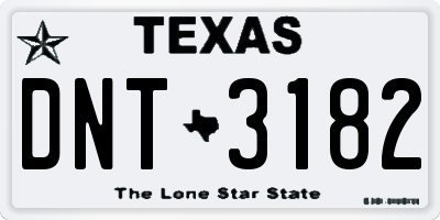 TX license plate DNT3182
