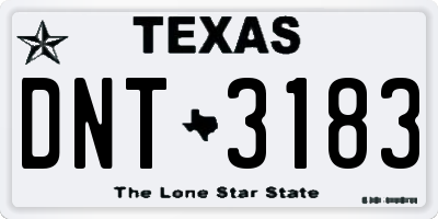 TX license plate DNT3183