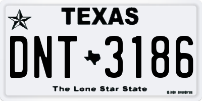 TX license plate DNT3186