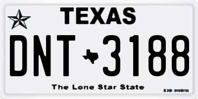 TX license plate DNT3188