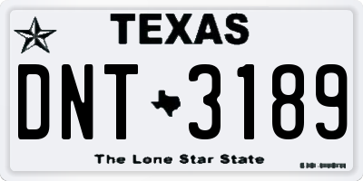 TX license plate DNT3189