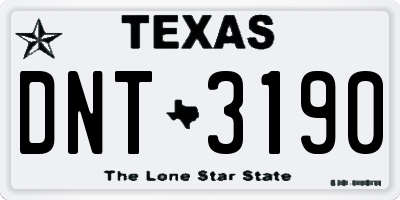 TX license plate DNT3190