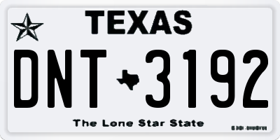 TX license plate DNT3192