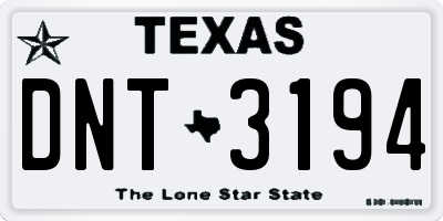 TX license plate DNT3194