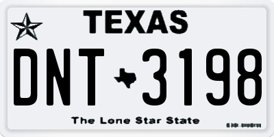 TX license plate DNT3198