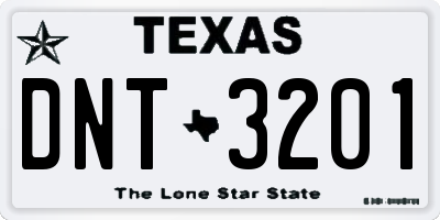 TX license plate DNT3201