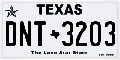 TX license plate DNT3203