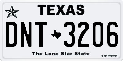 TX license plate DNT3206