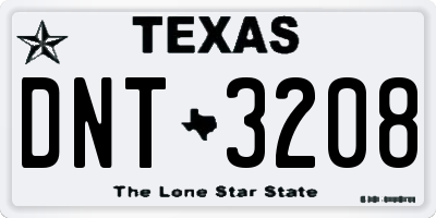 TX license plate DNT3208