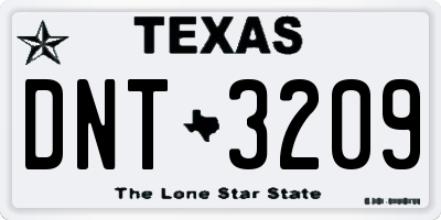 TX license plate DNT3209