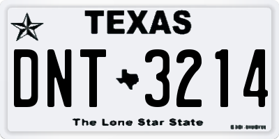 TX license plate DNT3214