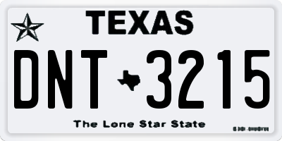 TX license plate DNT3215