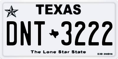 TX license plate DNT3222