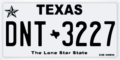 TX license plate DNT3227