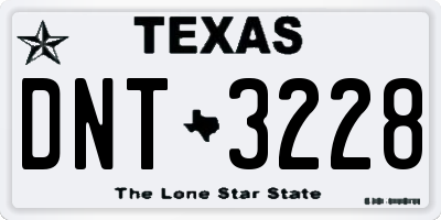 TX license plate DNT3228