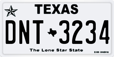 TX license plate DNT3234