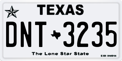 TX license plate DNT3235