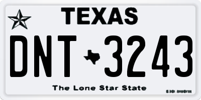 TX license plate DNT3243