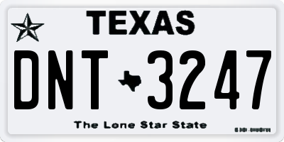 TX license plate DNT3247