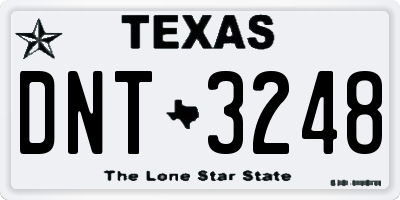 TX license plate DNT3248